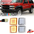 Clear Amber LED Front Side Marker Light for Chevy C/K 1500 2500 3500 (1994–1998)