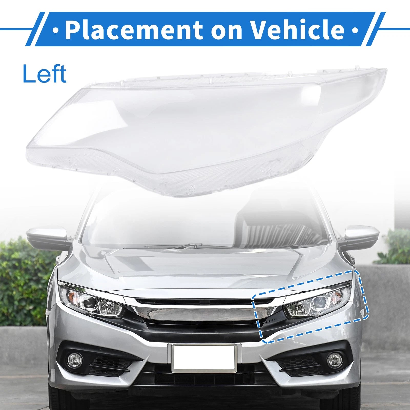 1 Pcs Headlight Lens Cover for Kia Optima (2016–2018) PC Clear