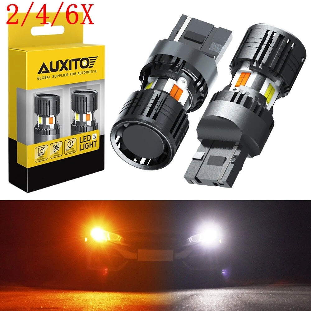 2X Switchback 7443 LED Turn Signal Light Bulbs for