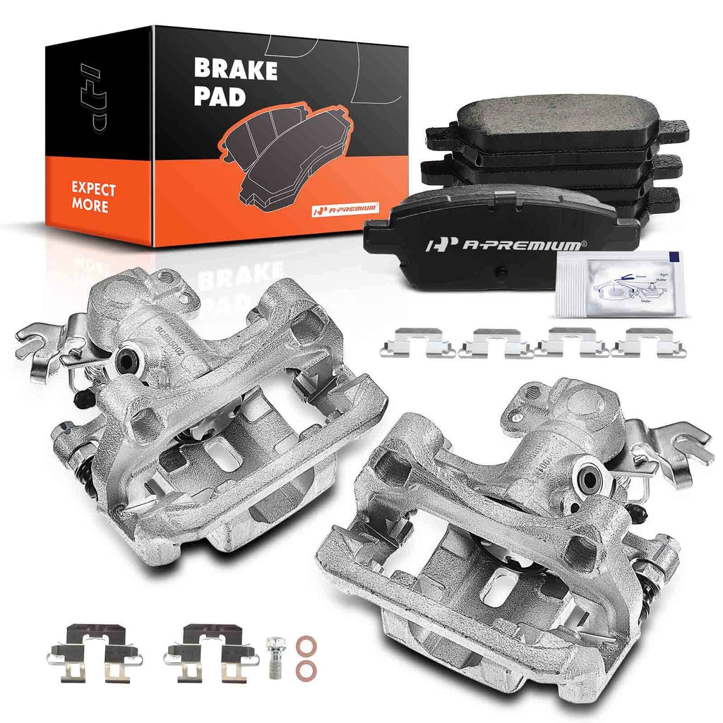 Set of 6 Rear Brake Calipers & Pads for Ford Fusion Lincoln MKZ