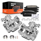 Set of 6 Rear Brake Calipers & Pads for Ford Fusion Lincoln MKZ