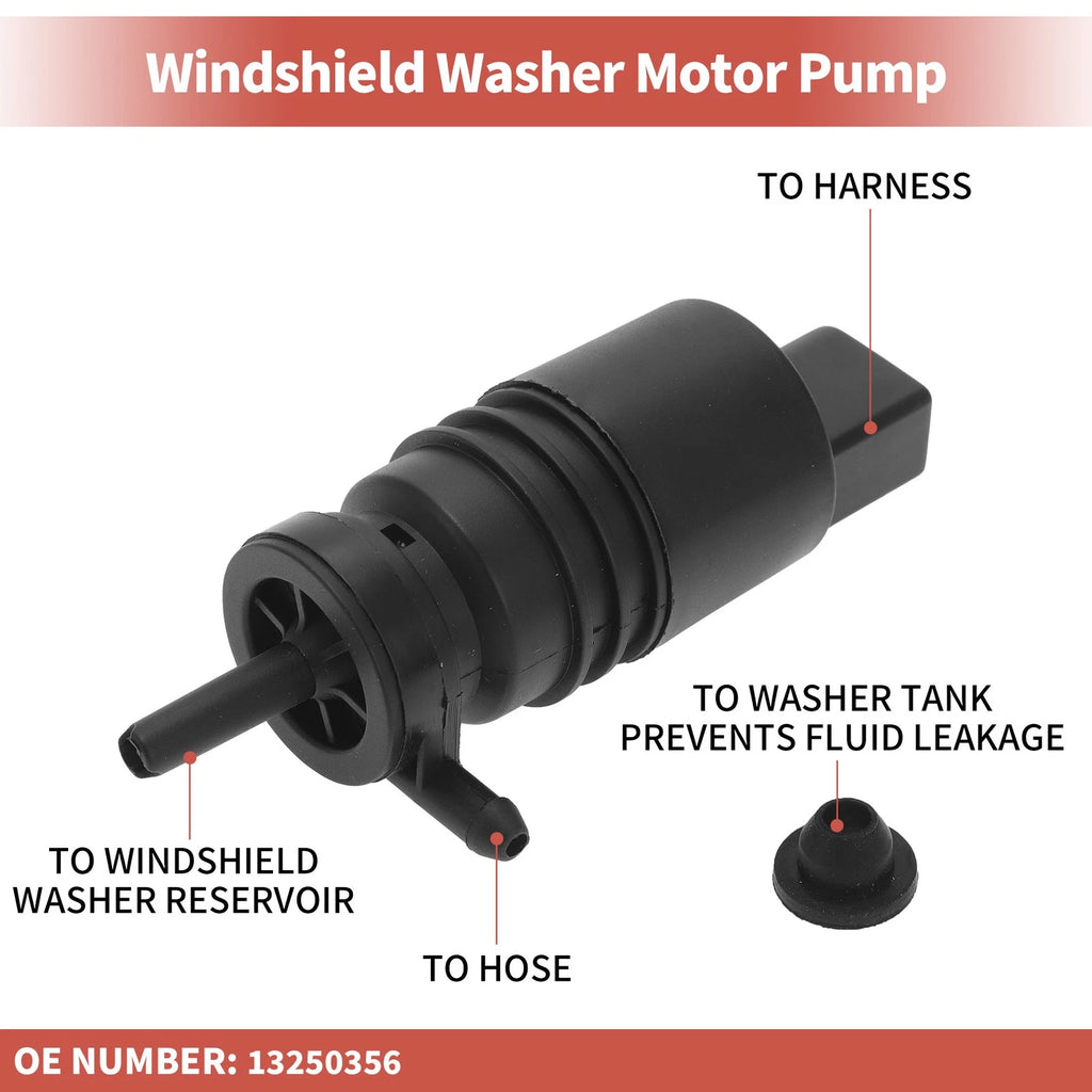 Windshield Washer Pump w/ Grommet for Buick Regal (No. 13250356)