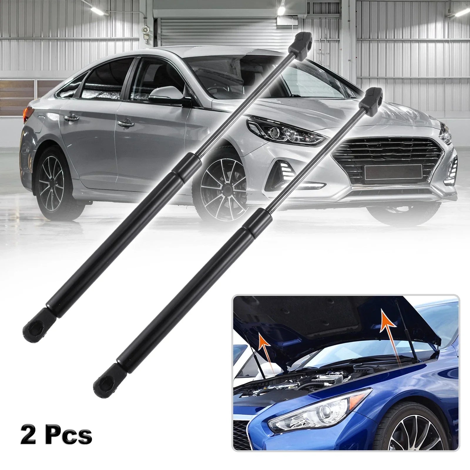 2 x Front Hood Lift Supports for Hyundai Sonata (2015-2017)