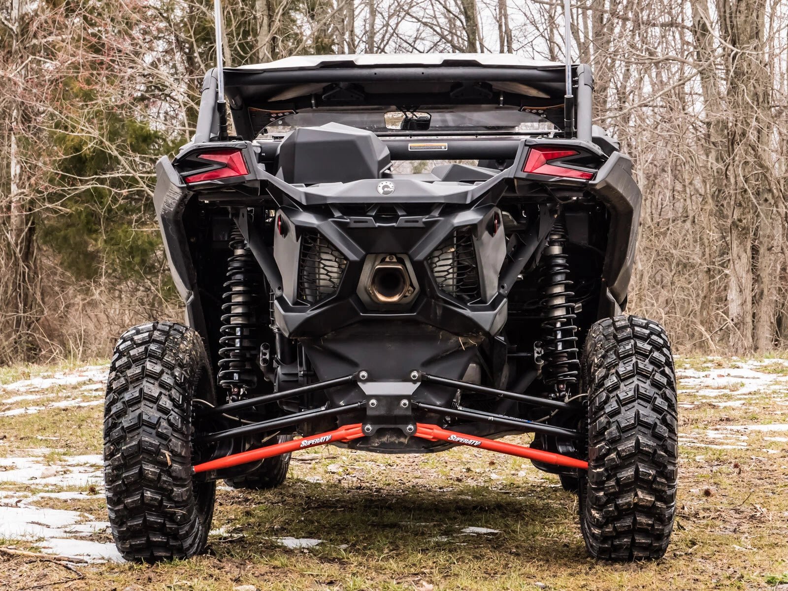 SuperATV Tubed Rear Lower Radius Arms for Can-Am Maverick X3 (2017–2023) - Red