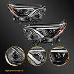 Pair Headlight Assemblies for Toyota RAV4 (2016–2018) with LED DRL Projector