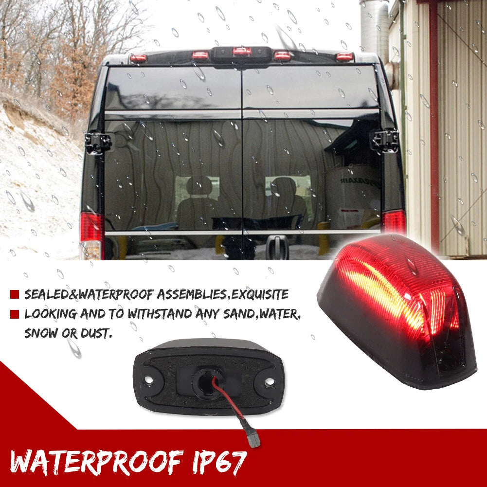 Set of 5 LED Red Rear Cab Roof Running Lights for Dodge RAM Promaster