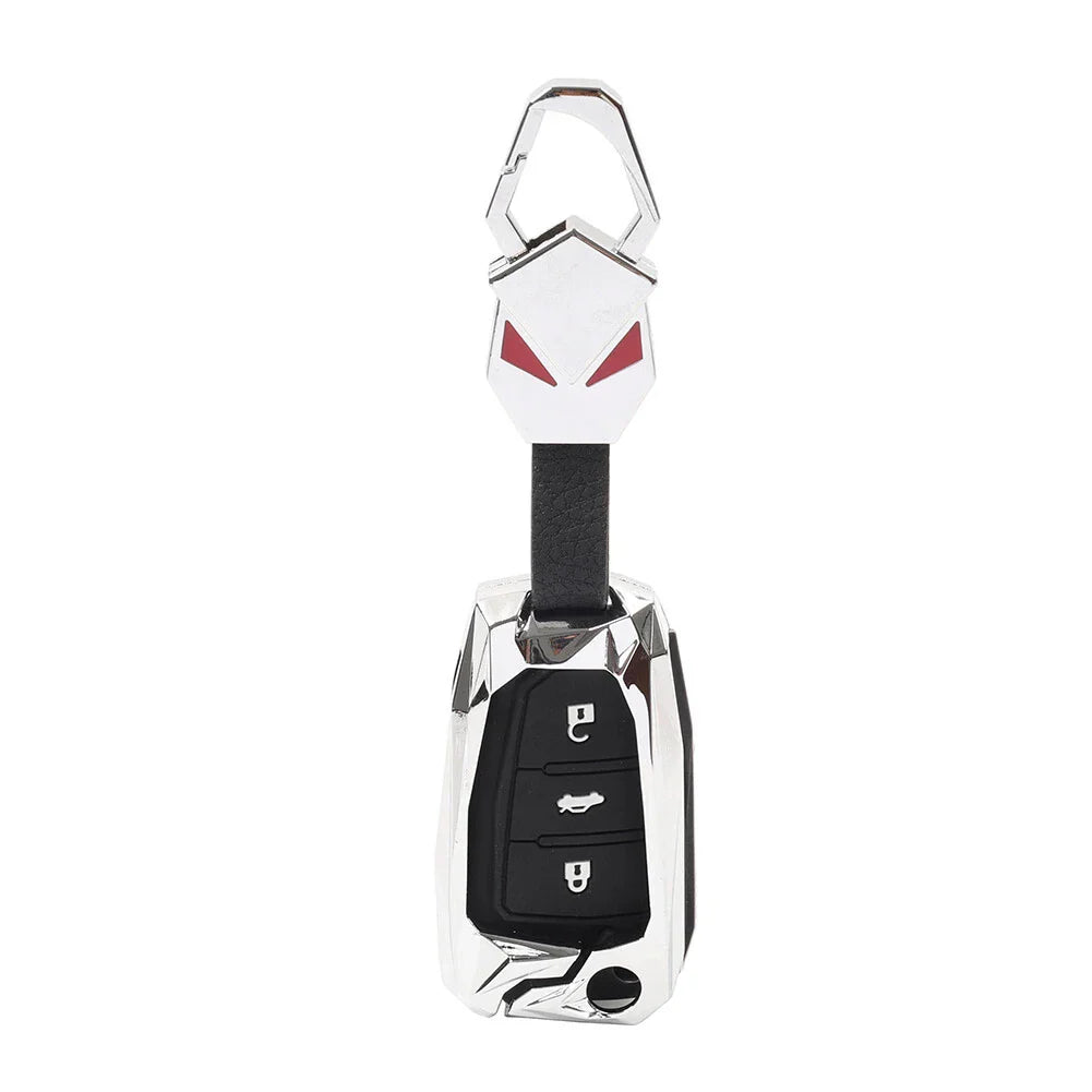 Silver 3-Button Key Fob Case Shell Cover for Audi A8 Quattro (2006-2010)