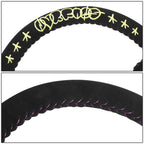 NRG 350mm 3" 3-Spoke Black Suede Steering Wheel for Universal Fit