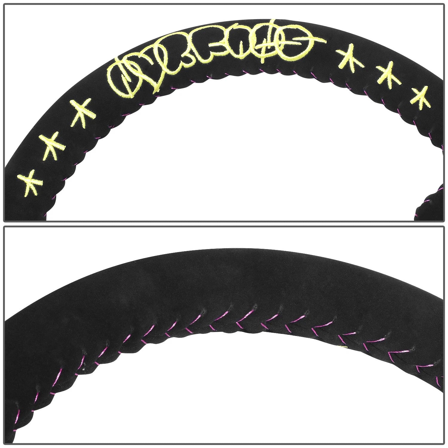 NRG 350mm 3" 3-Spoke Black Suede Steering Wheel for Universal Fit