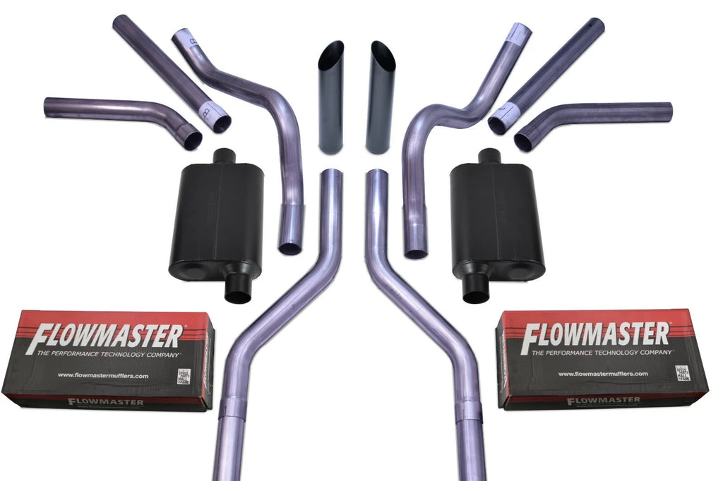 Dual Exhaust Kit for Chevy GMC C10 (1963–1972) Flowmaster 40 Series Black
