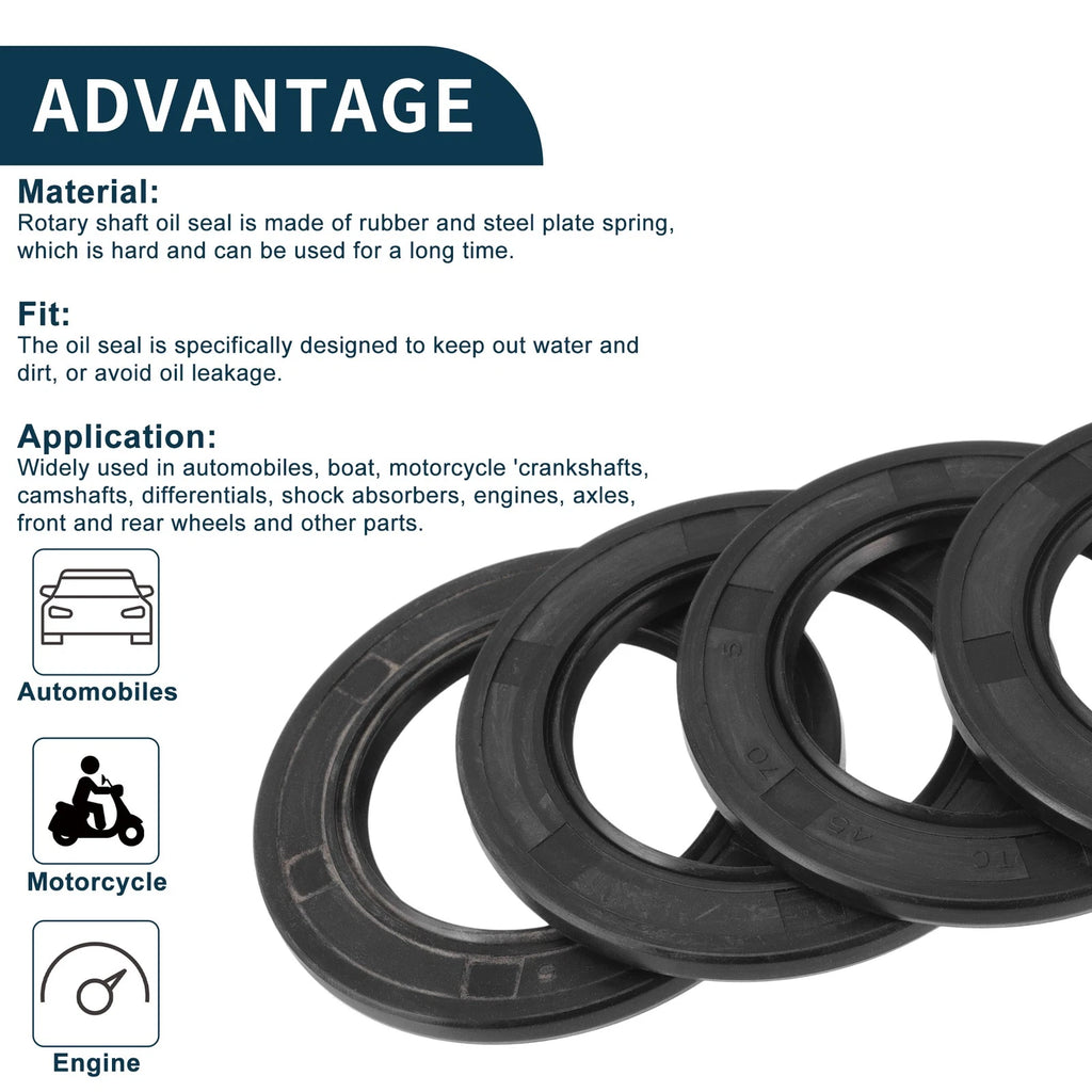 Set of 5 Oil Seal Rotary Shaft Seal NBR Rubber 45x70x5mm
