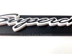 Matte Black Premium License Plate Frame with White Outline for Universal Fit (—–—)