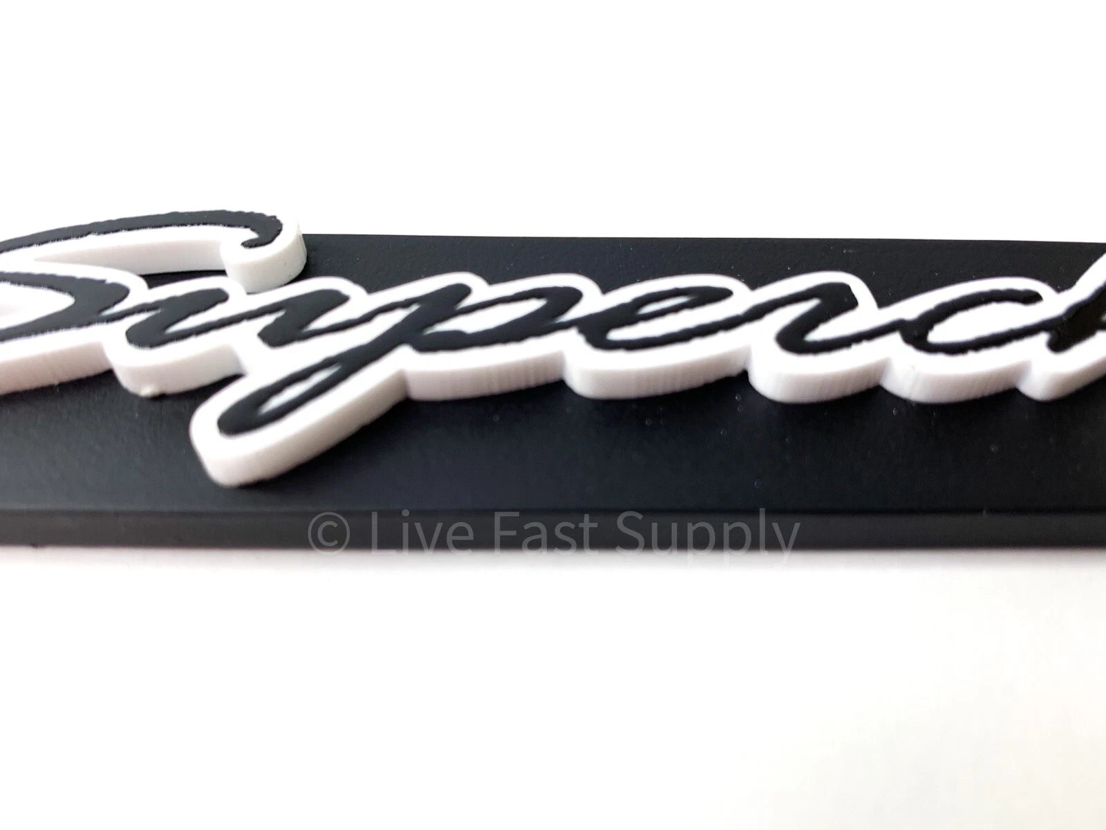Matte Black Premium License Plate Frame with White Outline for Universal Fit (—–—)