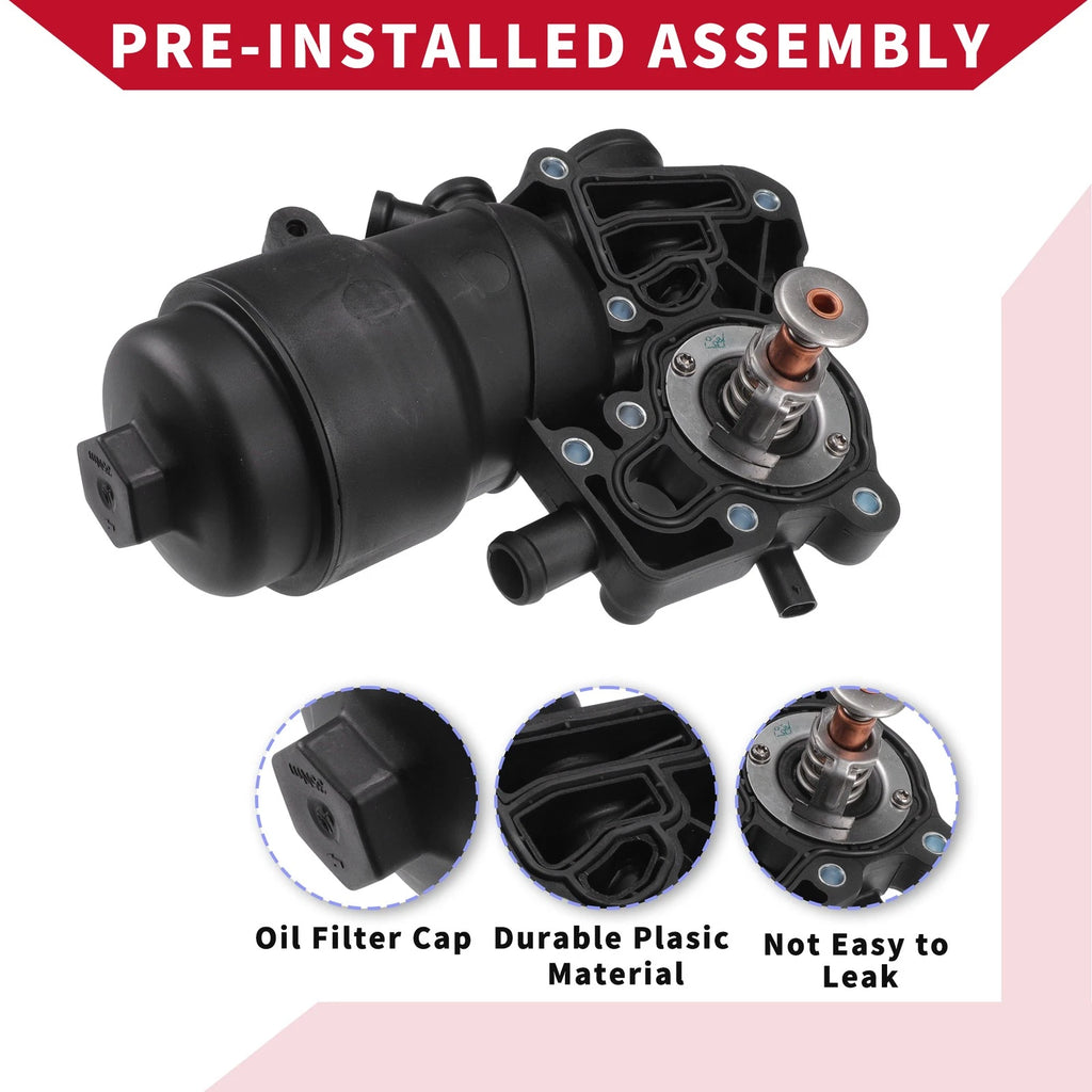 Engine Oil Filter Base Housing Assembly with Seals for Audi A6 A7 (2012–2018) No.059115389K