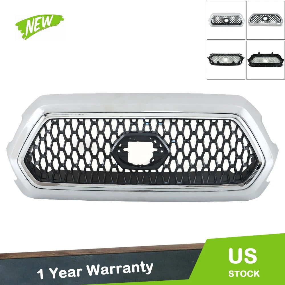 Front Upper Grille Assembly for Toyota Tacoma (2016–2021) Chrome Gray