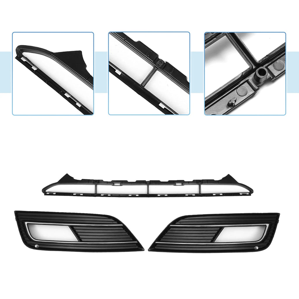 Set of 1 Front Lower Bumper Grille Grill for Audi A4 B8PA (2013–2015) No.8KD807681 Black