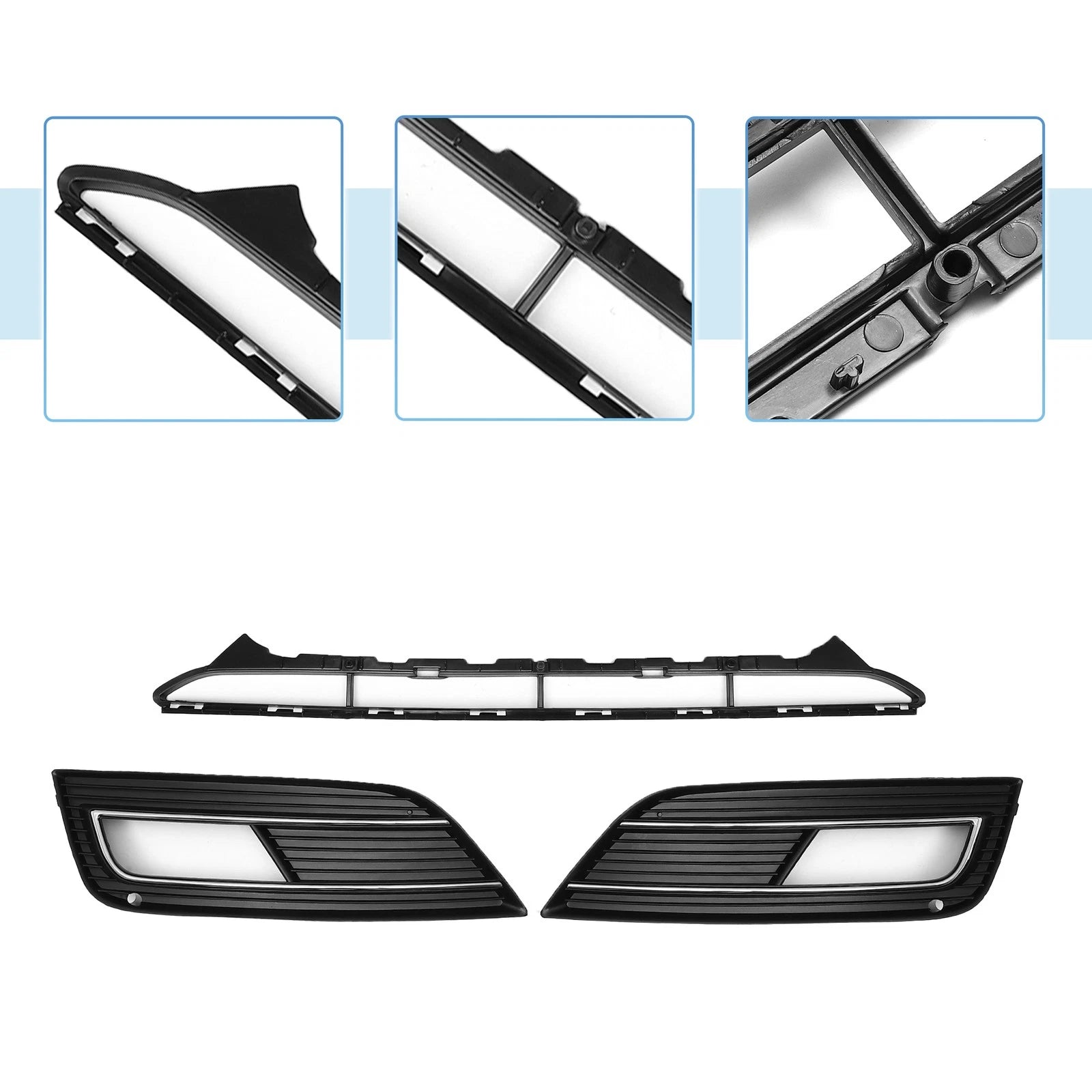 Set of 1 Front Lower Bumper Grille Grill for Audi A4 B8PA (2013–2015) No.8KD807681 Black