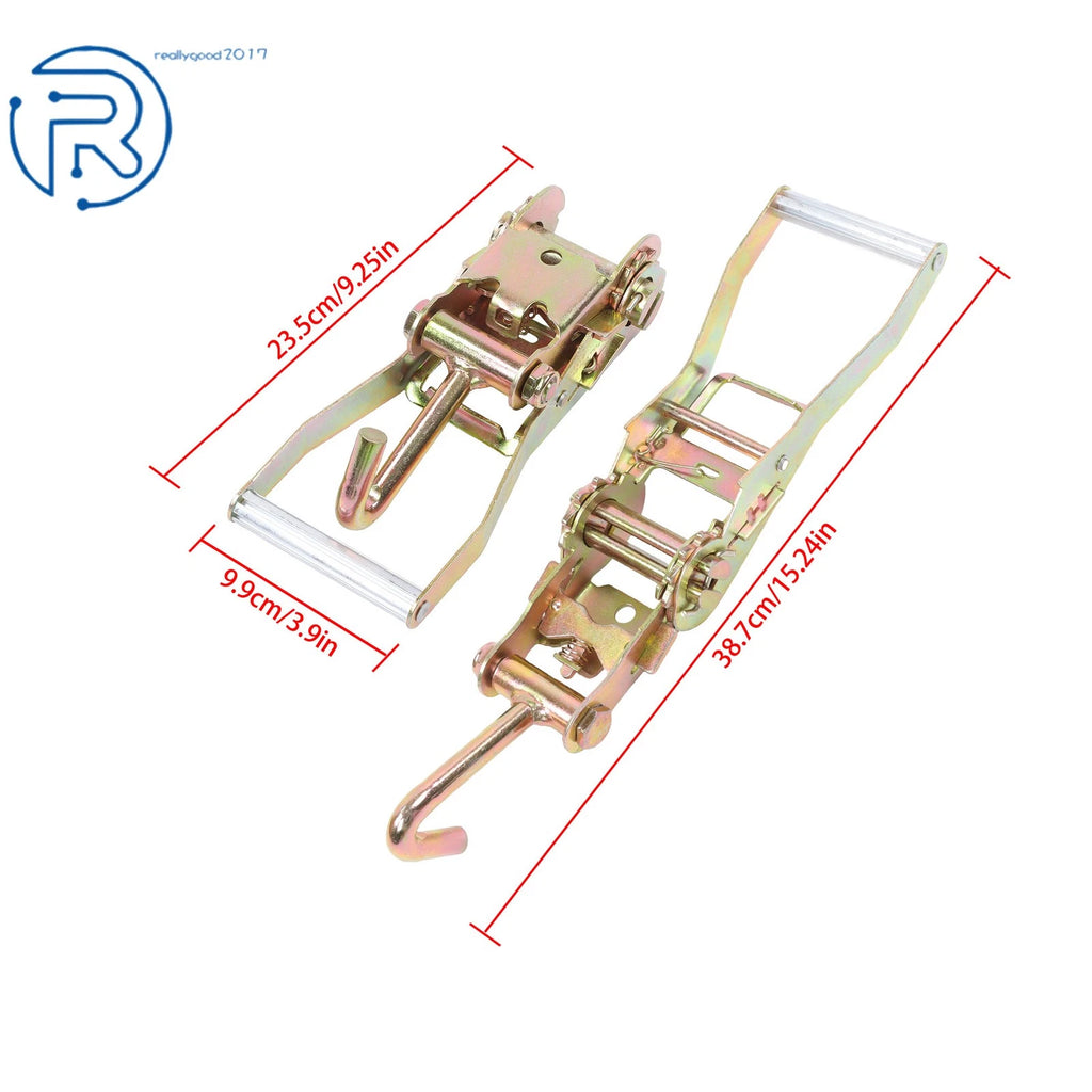 8 PCS Ratchet Tie Down Straps 2" WLL 1000lbs Steel J-Hook for Trailer