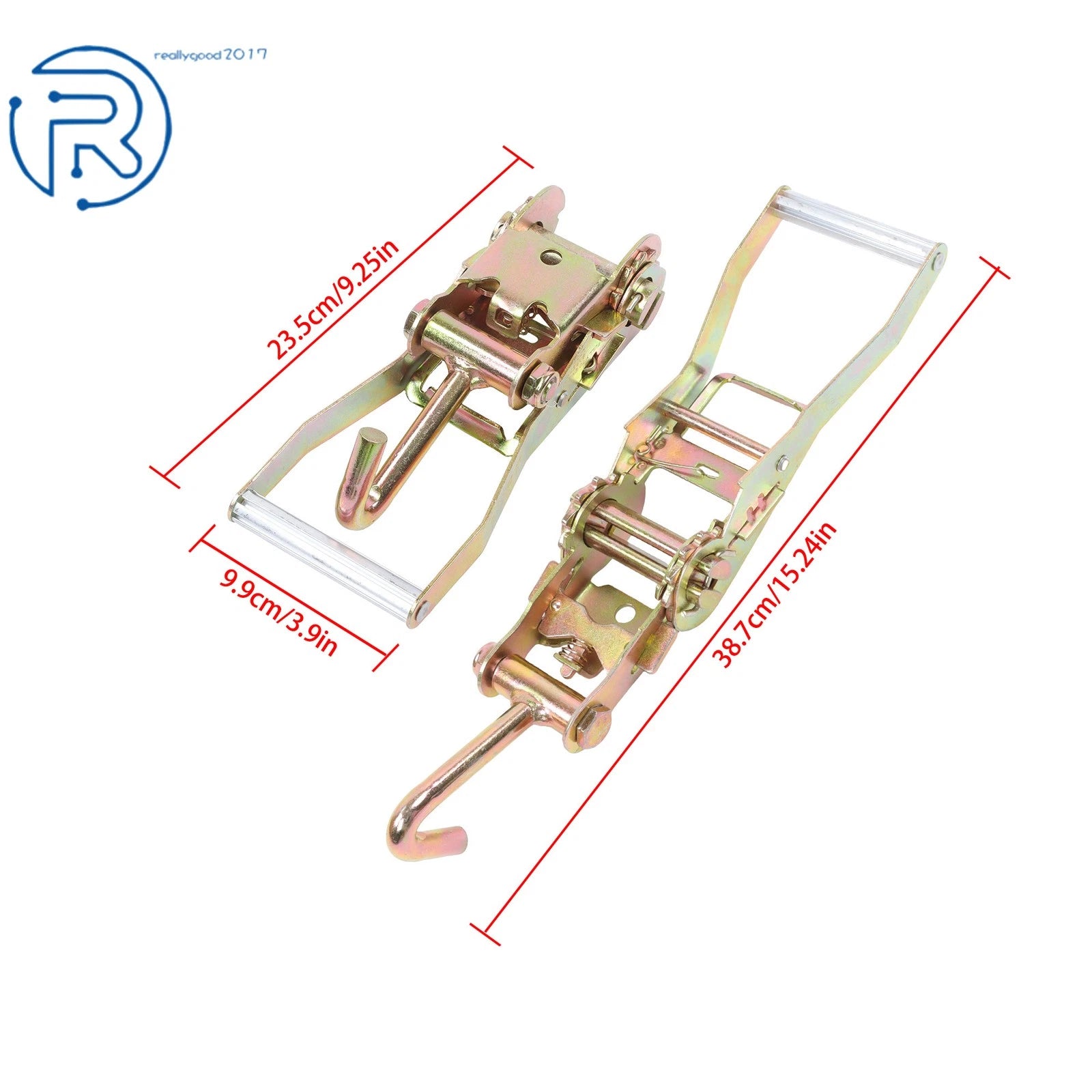 8 PCS Ratchet Tie Down Straps 2" WLL 1000lbs Steel J-Hook for Trailer