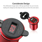 Dual USB Charger Adapter for Car Cigarette Lighter Socket with LED Display (12-24V)