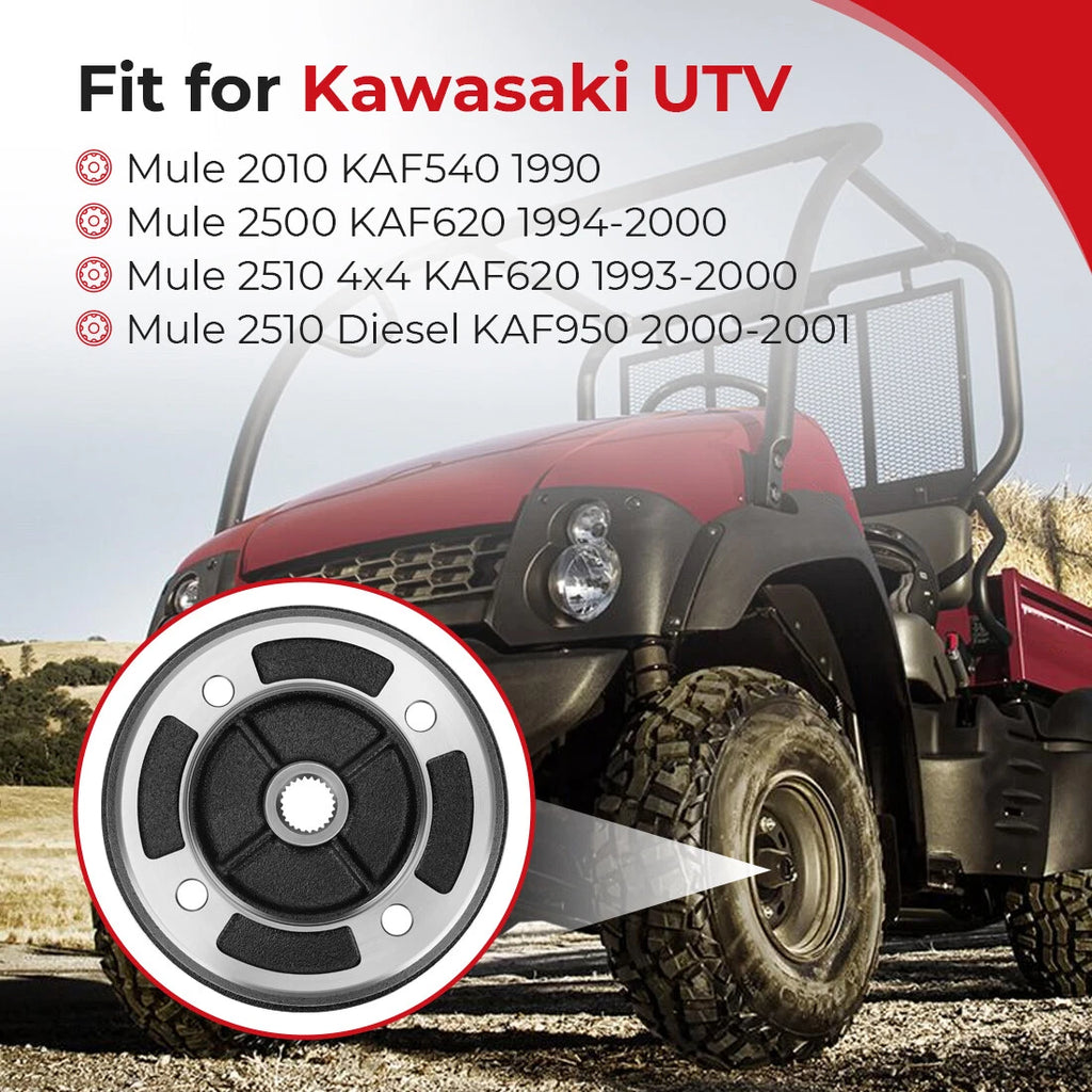 Front Wheel Brake Drum Hub for Kawasaki Mule KAF620 KAF950 (1993–2001)