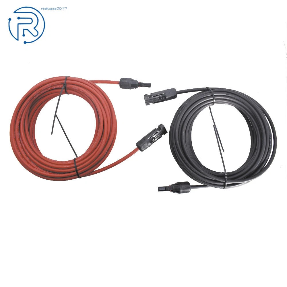 1 Pair 30 Feet 12AWG Solar Panel Extension Cable Connector for Solar Systems