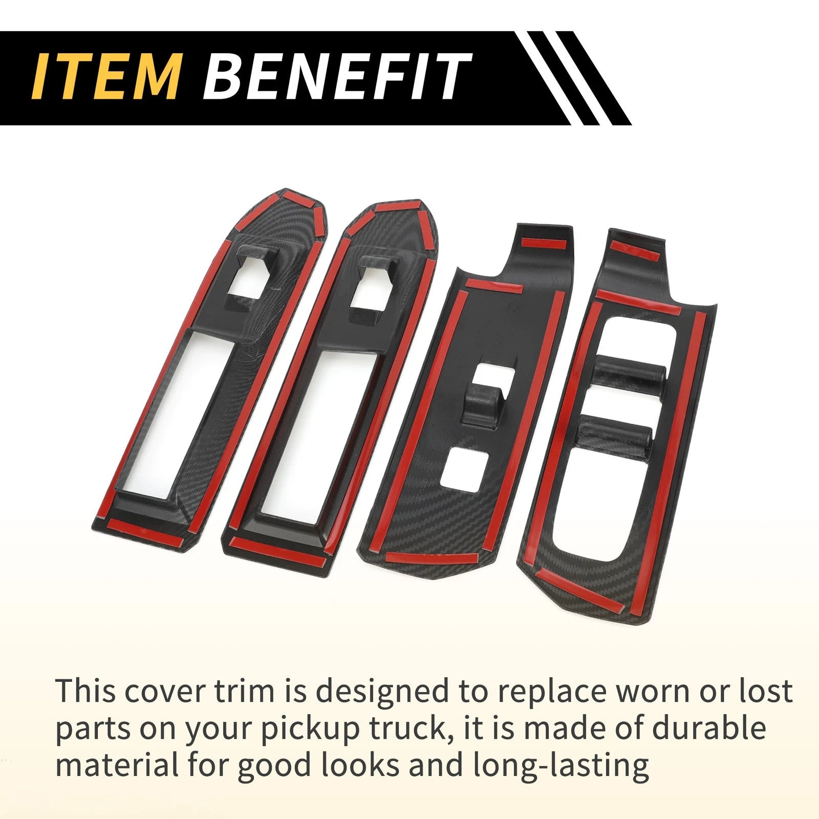 Set of 1 Carbon Fiber Front Door Window Switch Trim for Toyota Tacoma (2024)