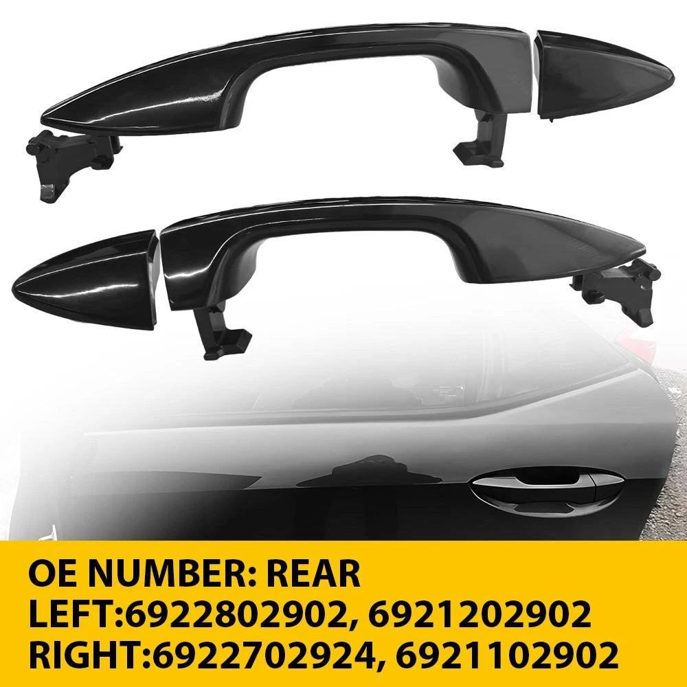 Set of 2 Black Outside Door Handles for Toyota Corolla (2014–2019)