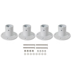 Set of 4 Aluminum Slide Deck Flanges for In-ground Swimming Pool