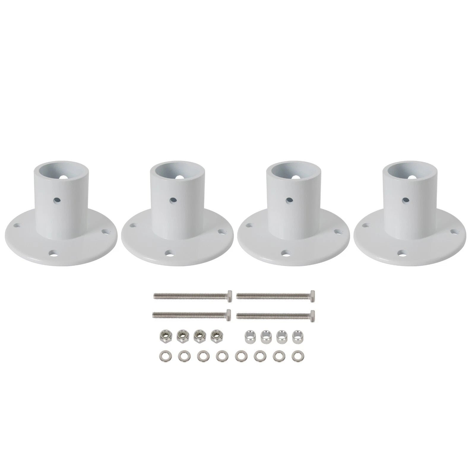 Set of 4 Aluminum Slide Deck Flanges for In-ground Swimming Pool