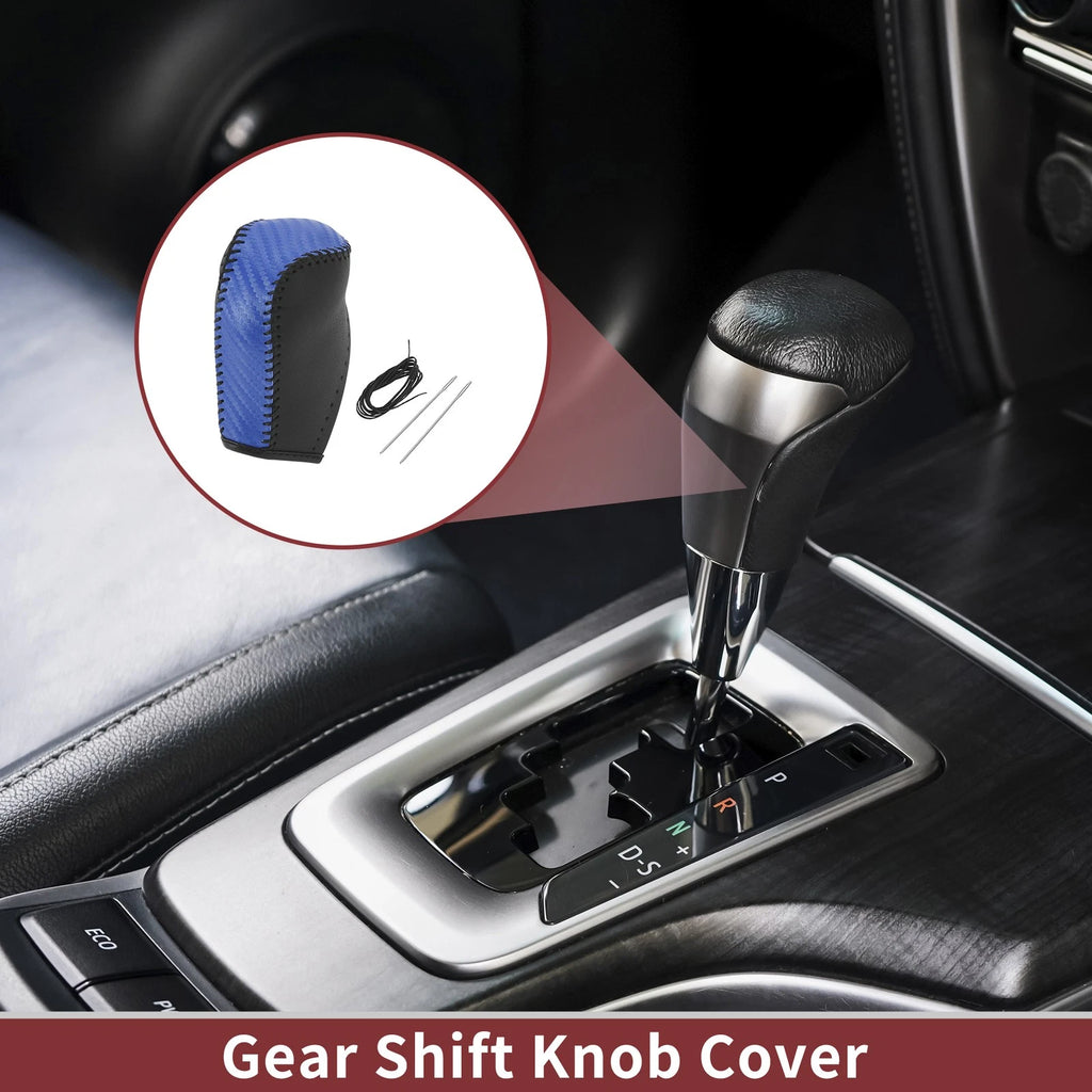 1 Pc Gear Shift Knob Cover for Toyota Corolla (2014–2018) Blue Faux Leather