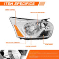 Right Side Chrome Housing Amber Corner Headlight for Ford Transit 150-350 (2015–2023)