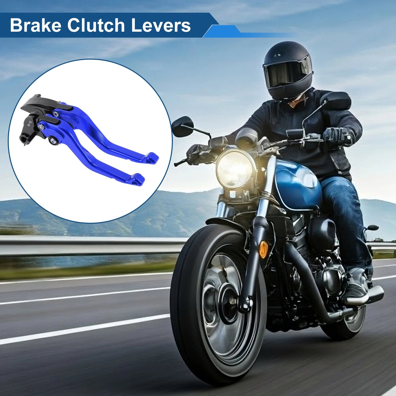 Adjustable Short Brake Clutch Levers for Honda CBR600RR (2003–2006) Blue 1 Pair