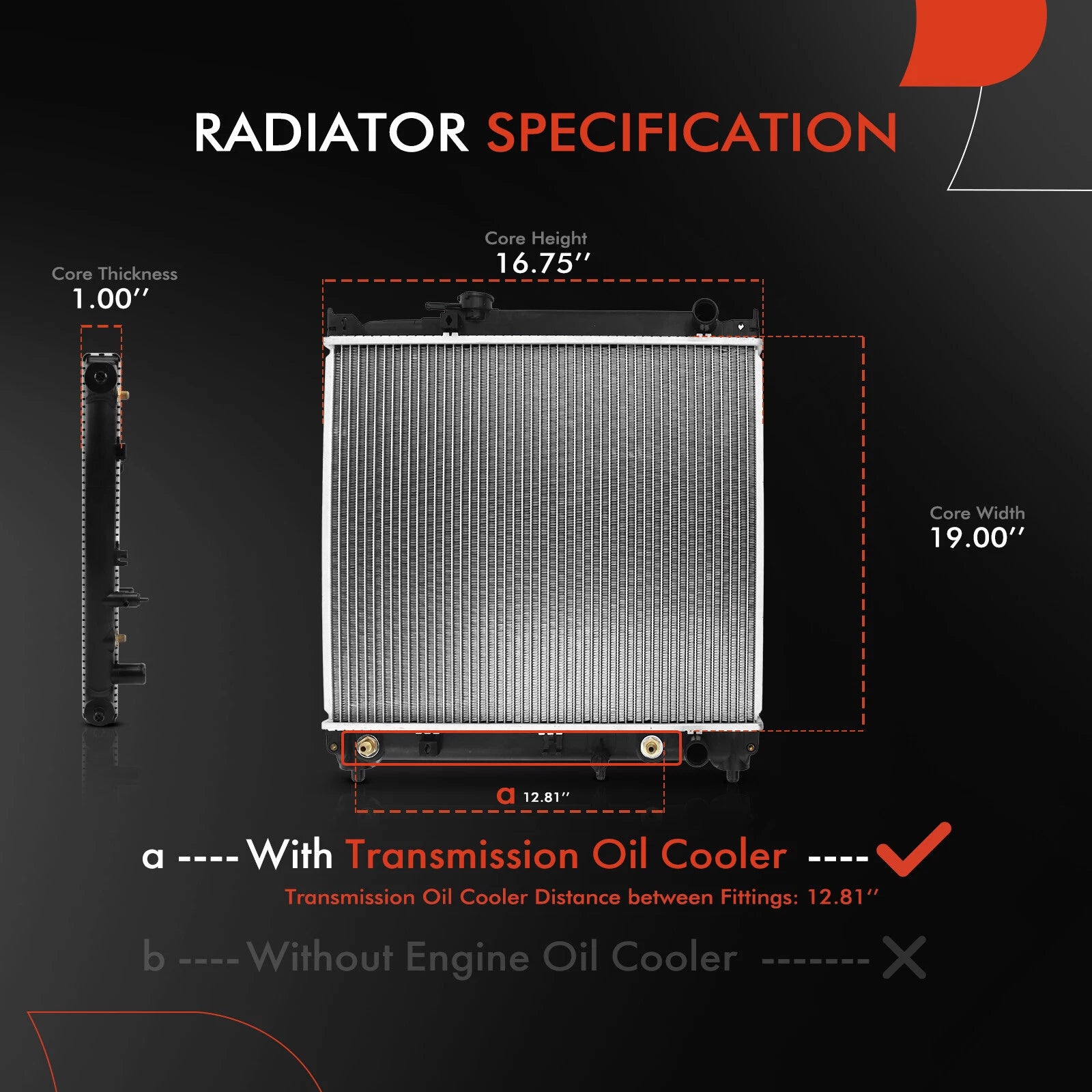 Radiator for Chevy Tracker, Suzuki Sidekick, Geo Tracker (1992-1998)