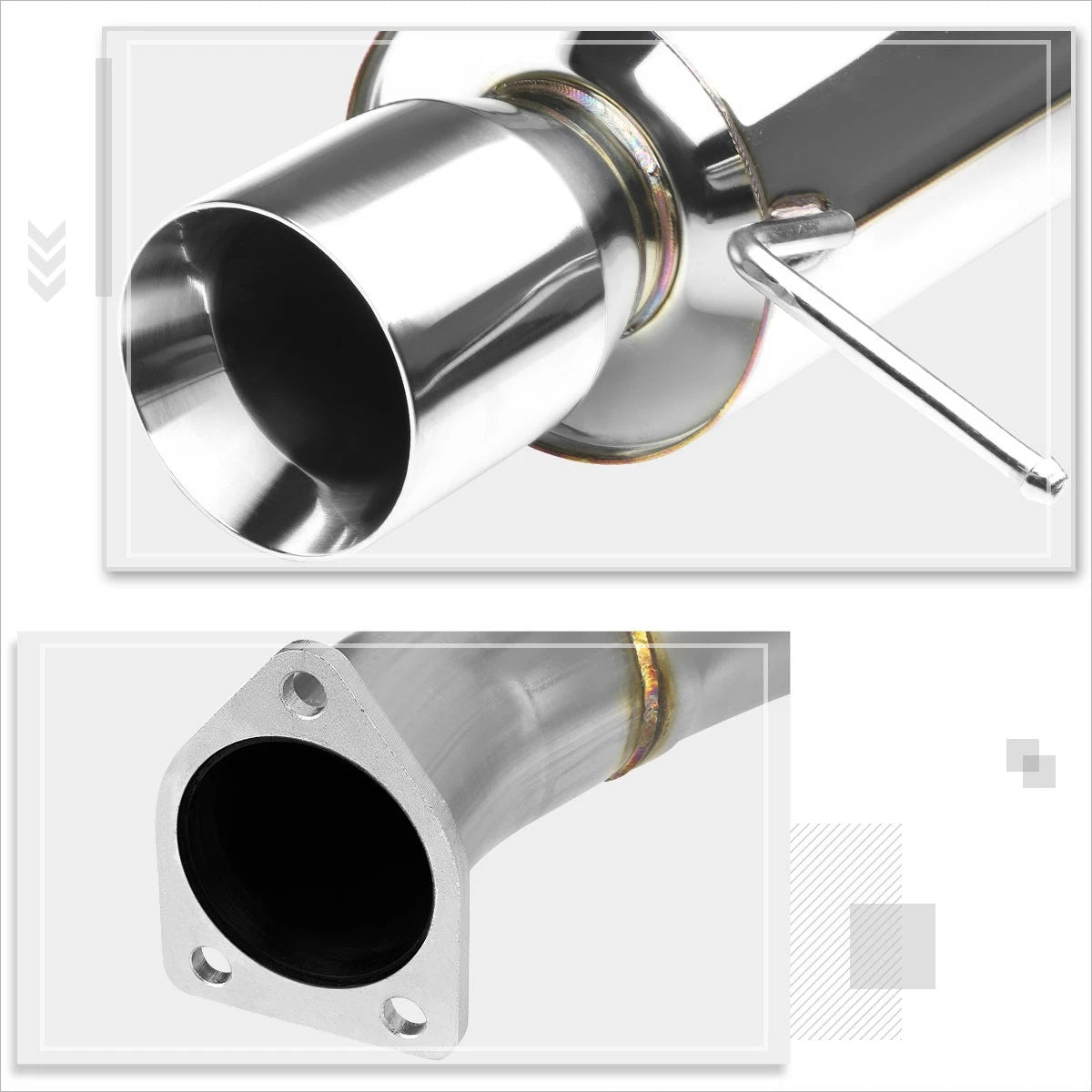 4" Rolled Tip Catback Exhaust Muffler for Mitsubishi Eclipse GT (2000–2005)