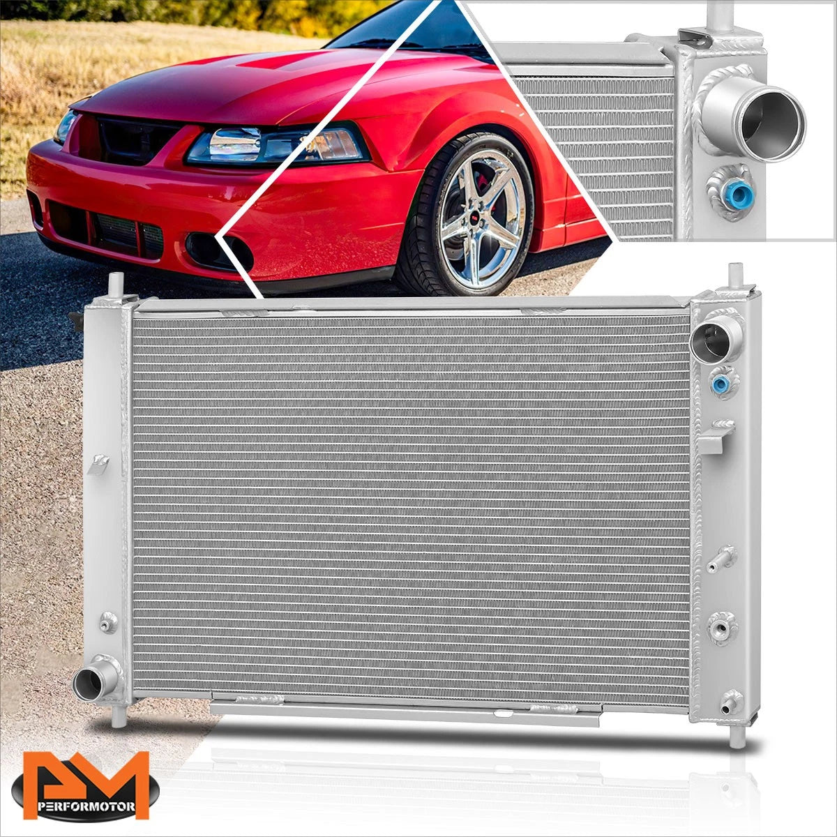 3 Row Aluminum Racing Radiator for Ford Mustang (1997–2004)