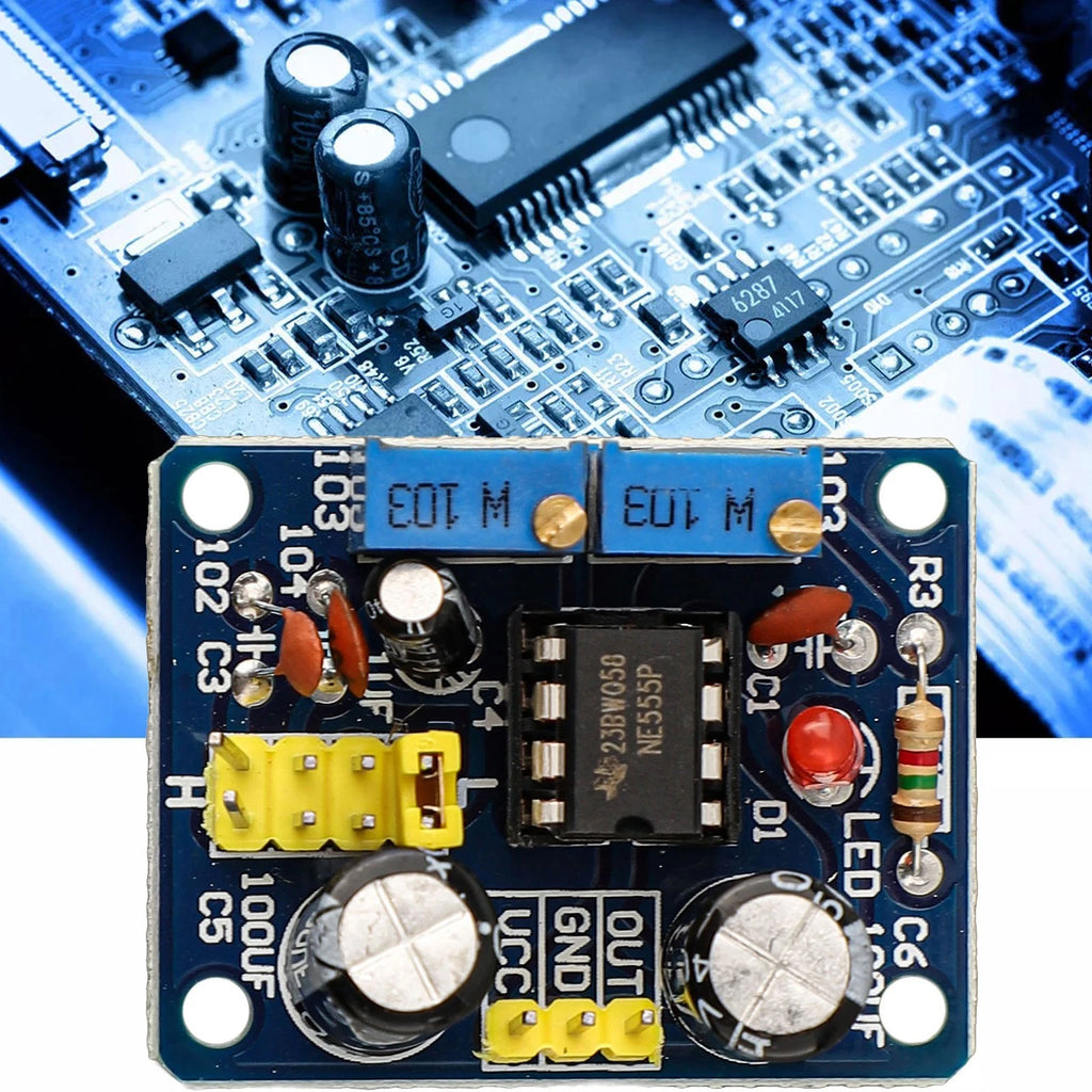 NE555 Pulse Frequency Generator Board with LED Indication