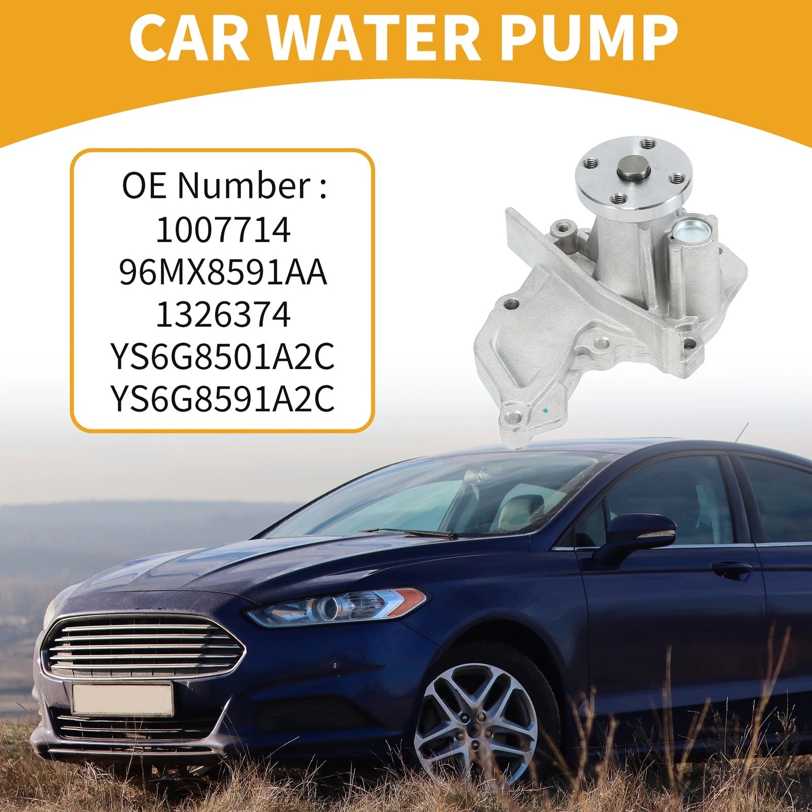 Water Pump with Gasket for Ford Fiesta (1995–2002) No.1007714/96MX8591AA/1326374