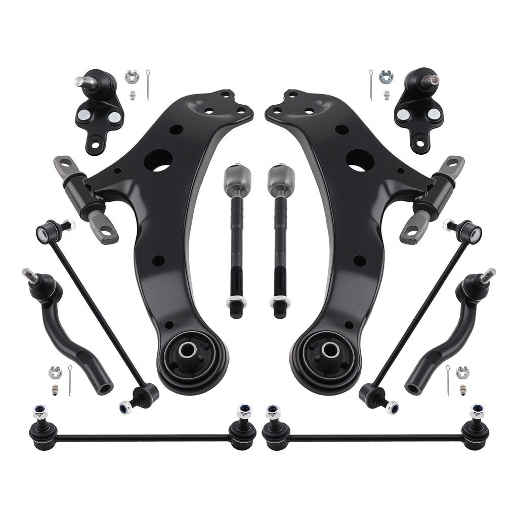 12 Pcs Tie Rod End Link Control Arm for Toyota Camry (2007–2011)