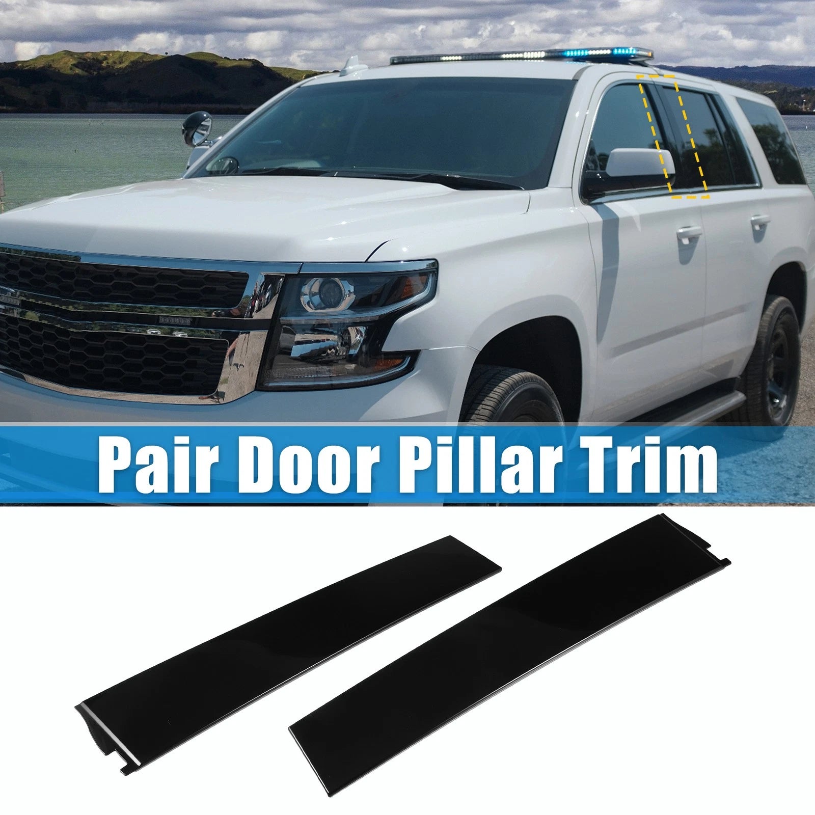 Pair Door B Pillar Trim Panel for Cadillac Chevy 