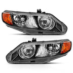 Black Clear Lens Crystal Headlight Set for 2006-2011 Honda Civic