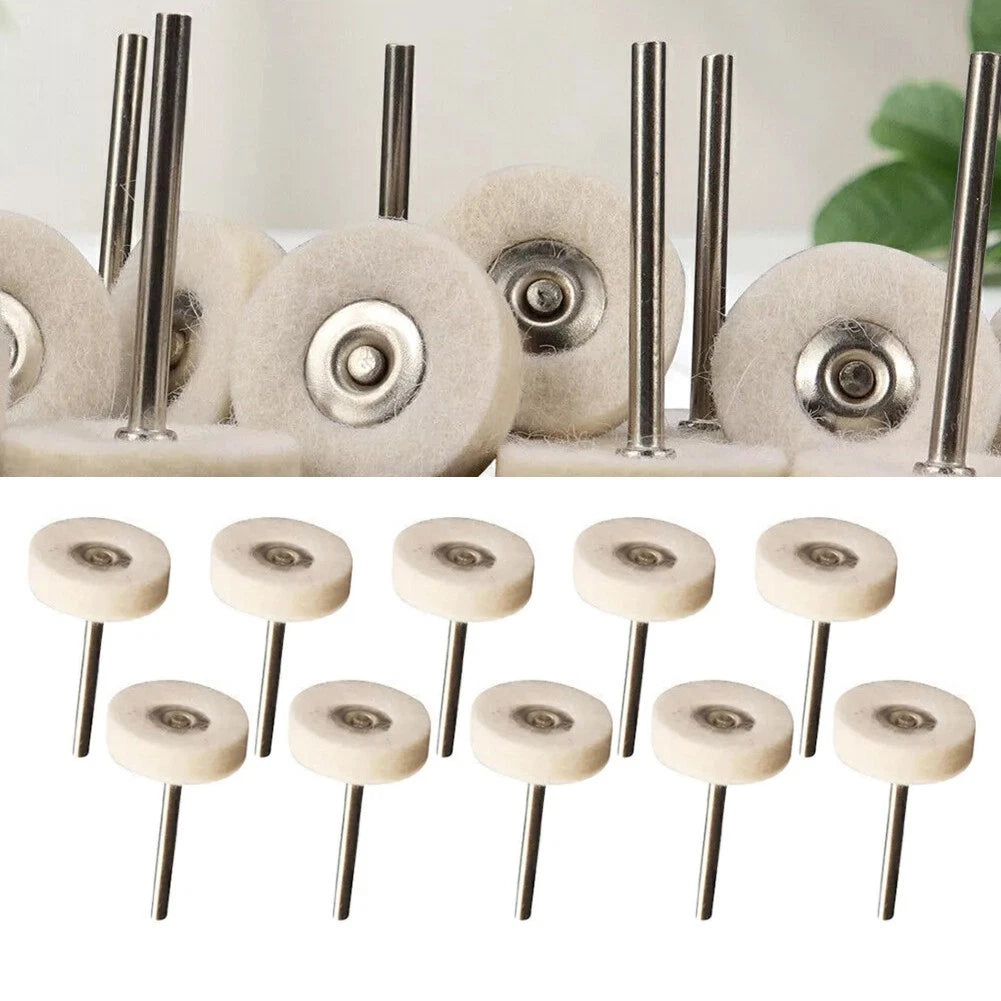 10pcs 25mm Wool Felt Polishing Wheels for Automotive Detailing