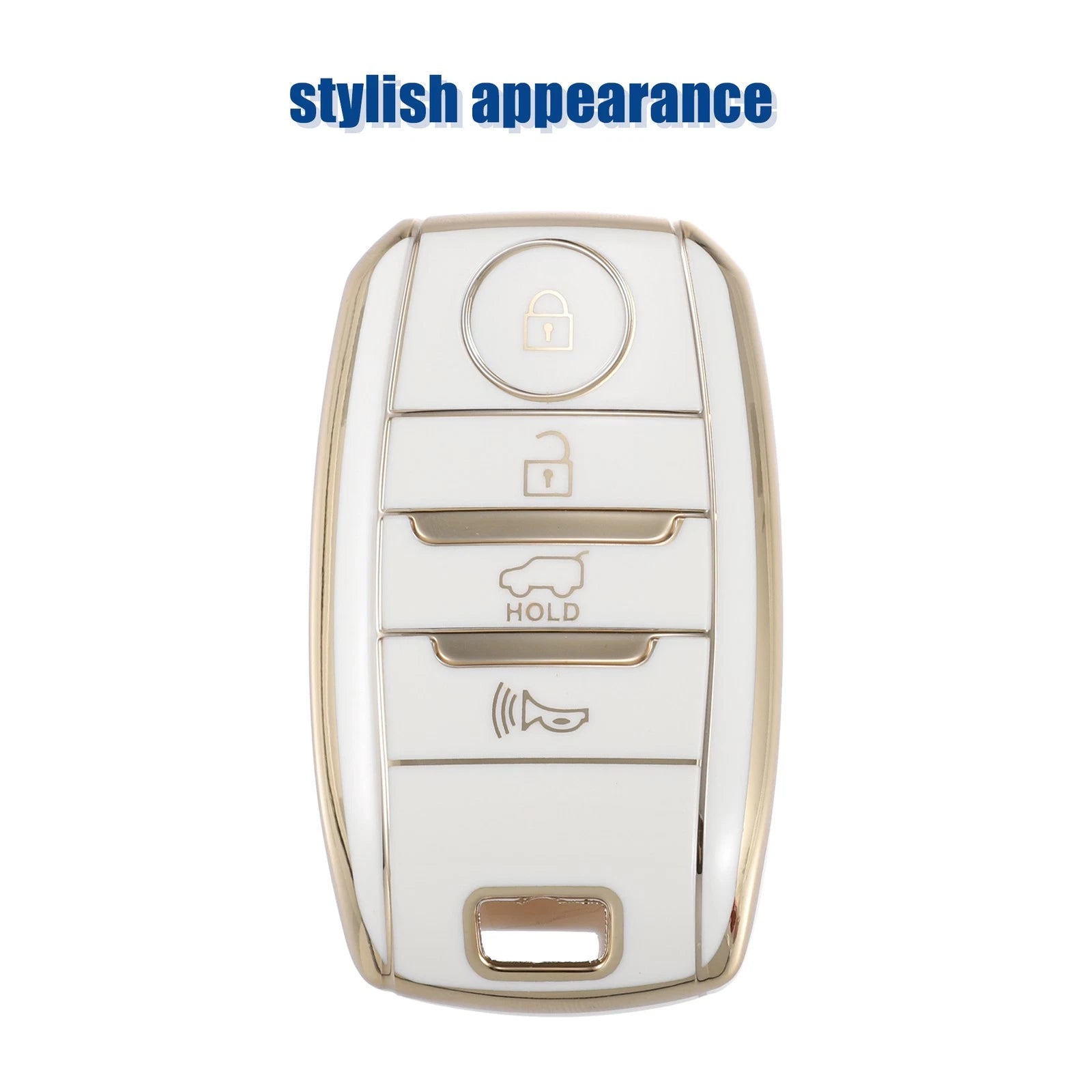 TPU Key Fob Case Cover for Kia Forte (2010–2019) - 4 Button, White