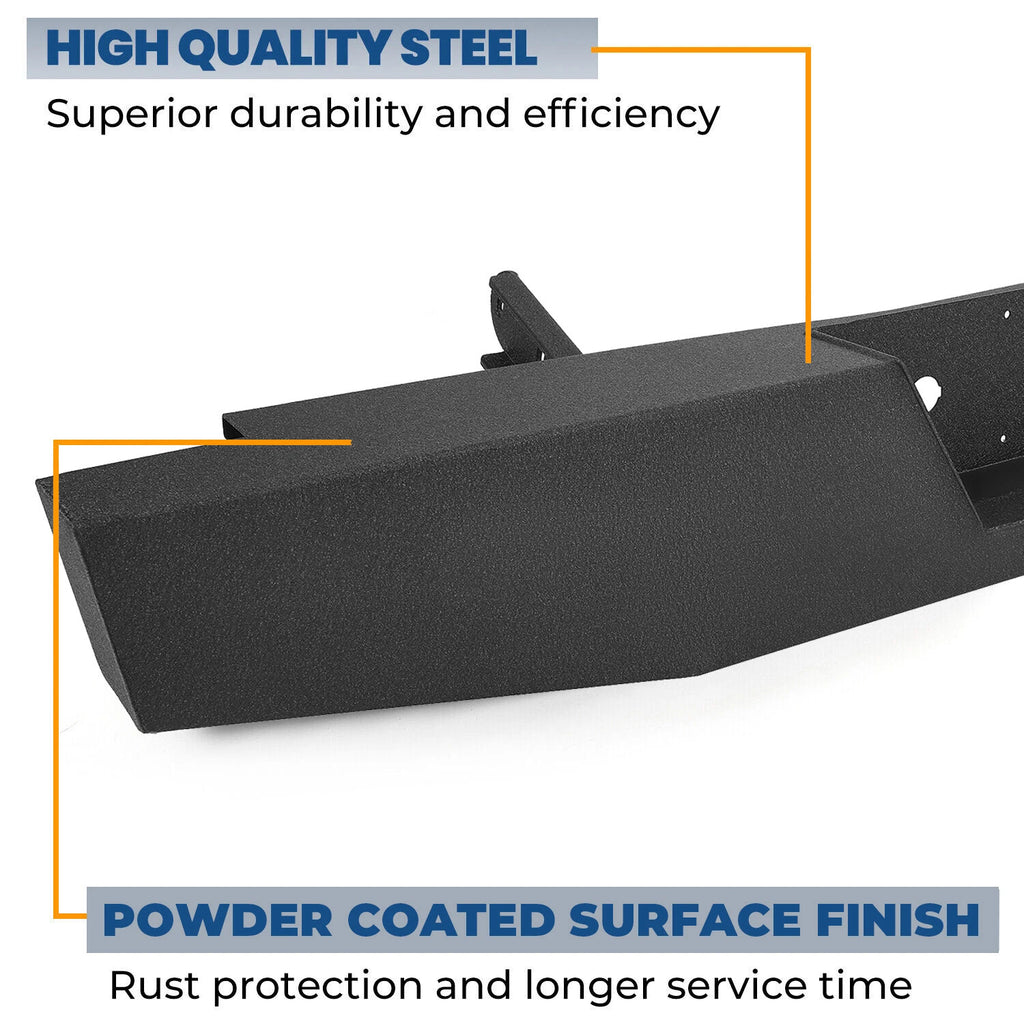 Steel Rear Bumper Assembly for Ford F150 F250 F350 F-Series (1973–1997)