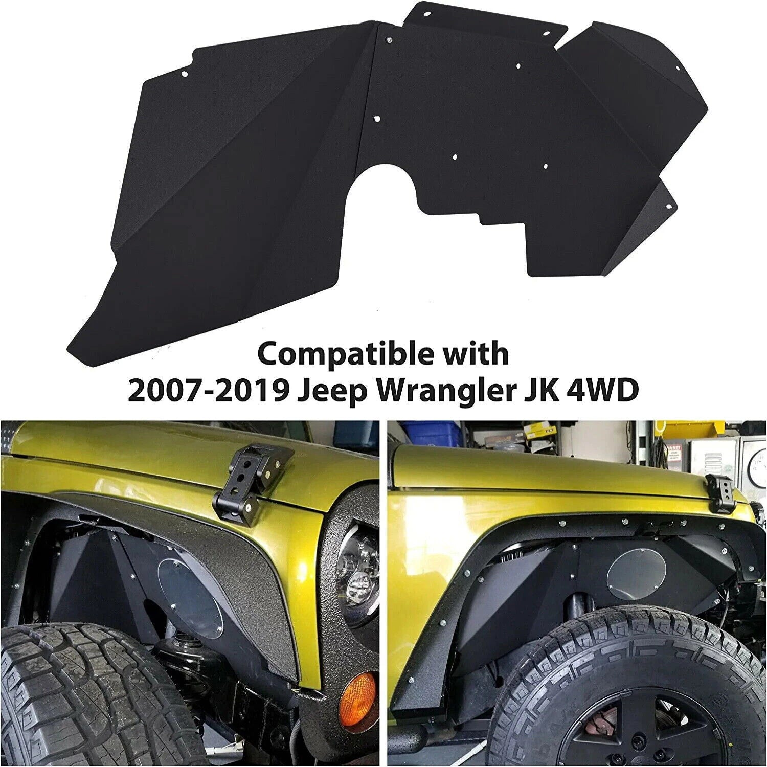 Front Inner Fender Liners for Jeep Wrangler JK JKU (2007–2019) Aluminum