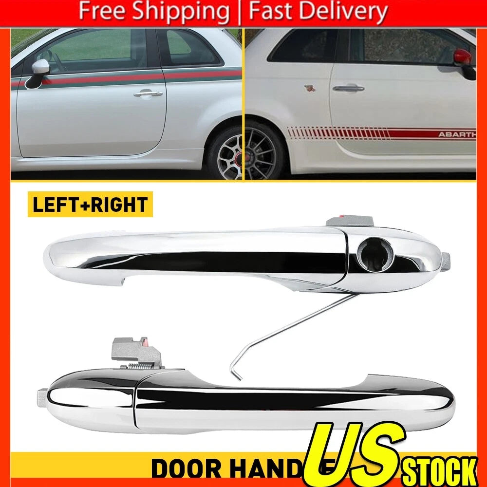 Chrome Door Handle Set for Fiat 500 (2012–2023)