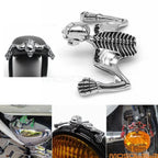 Chrome Skull Headlight Ornament 7" for Harley Chopper Bobber