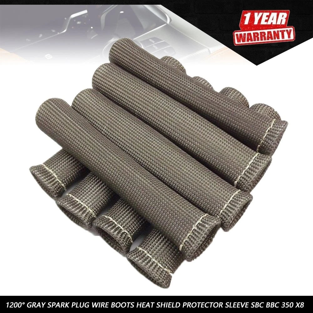 Set of 8 Gray Heat Shield Plug Wire Boots for SBC BBC 350