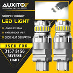 2X 3156 3157 3057 Backup LED Reverse Light Bulbs for AUXITO (6500K)