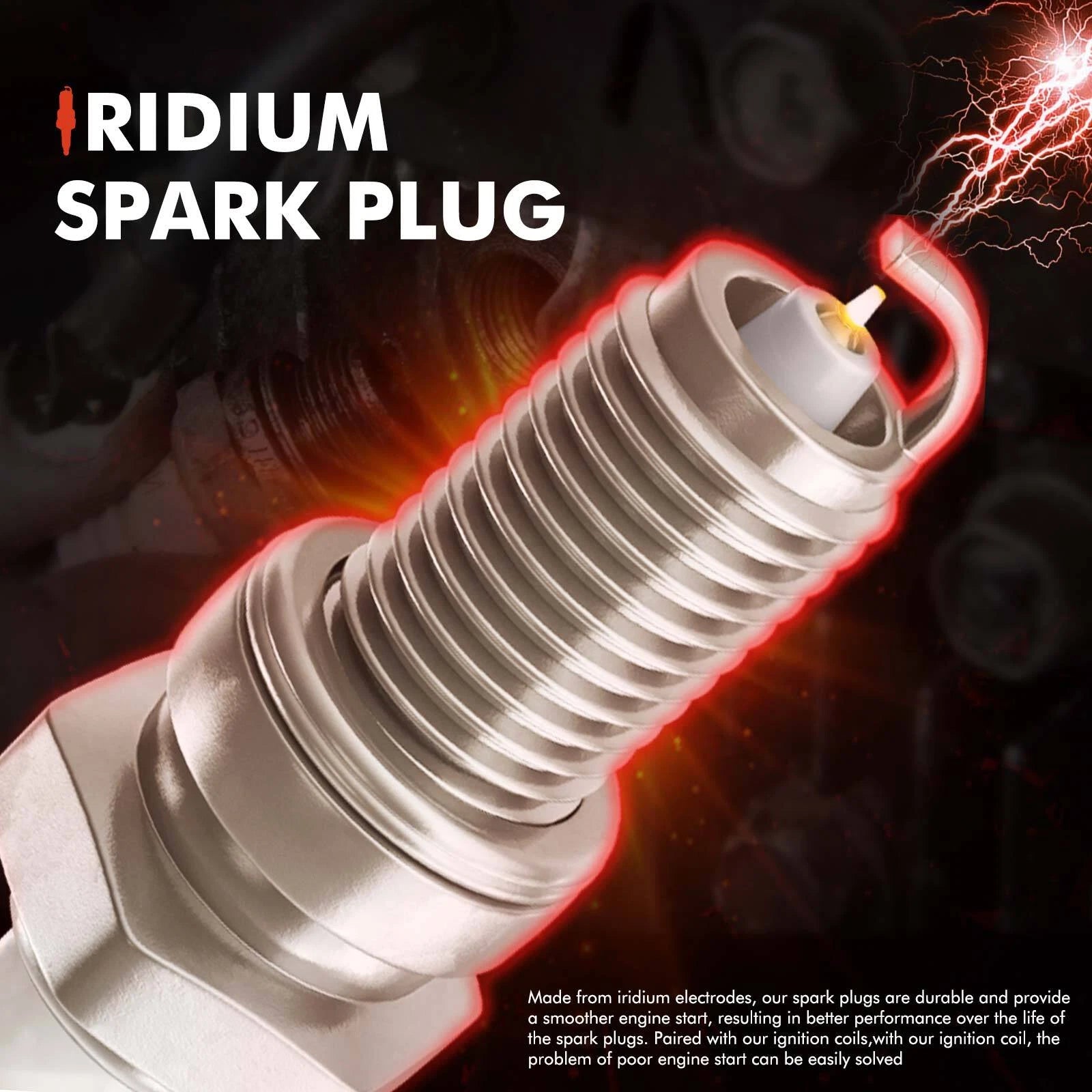 Ignition Coil and Iridium Spark Plug for Toyota Tacoma Tundra (2005–2015)